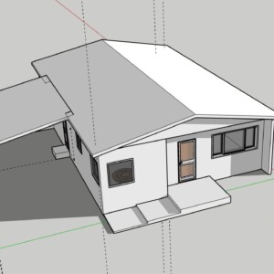 Ashryn House 3D model with roof